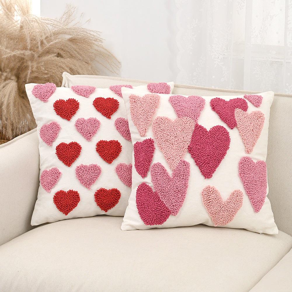 Embroidery Heart Cute Sofa Pillow