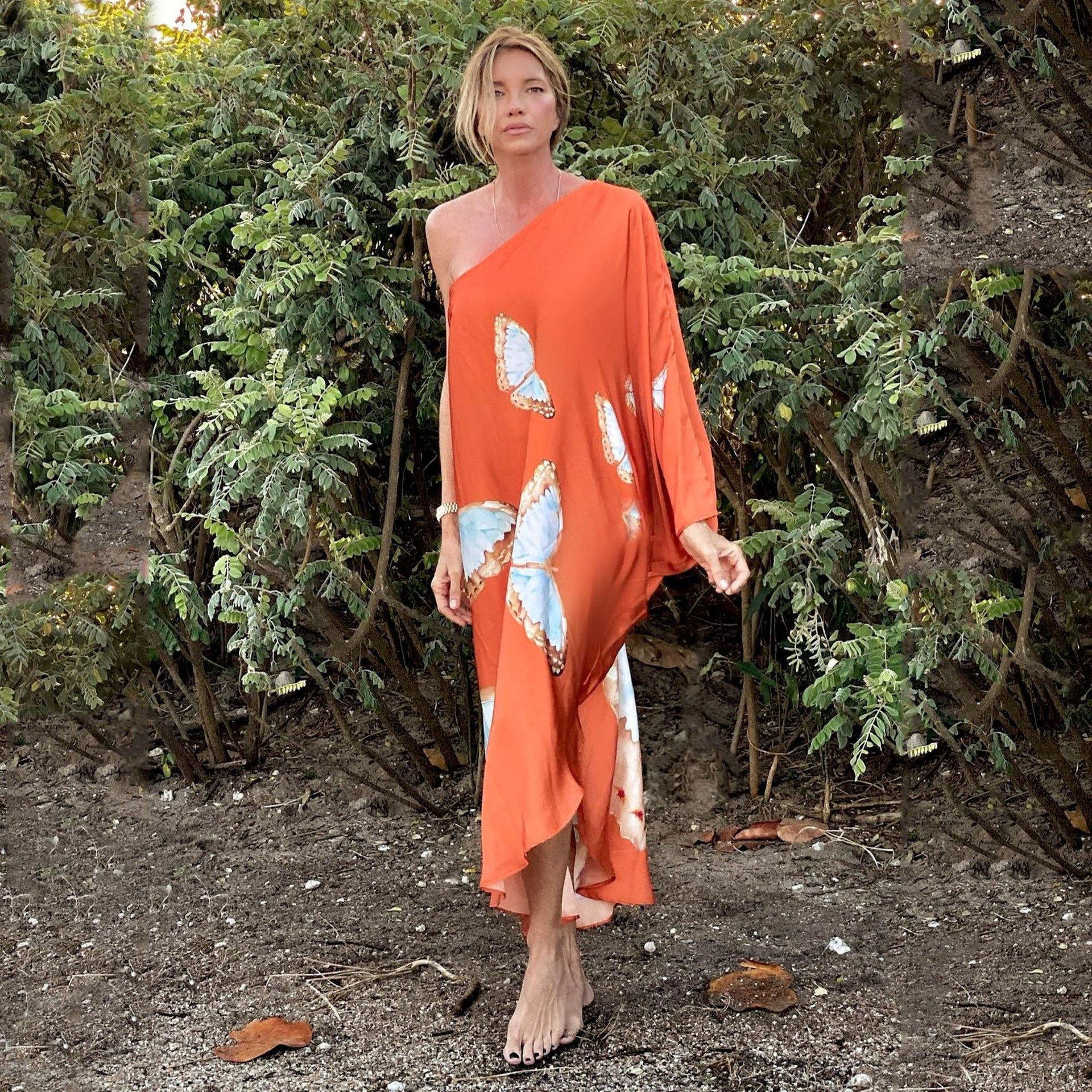 Women Summer One Shoudler Long Dresses-STYLEGOING