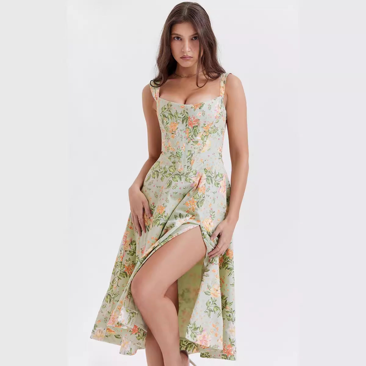 Floral Wrap Slit Dress – Feminine, Flattering & Fashionable