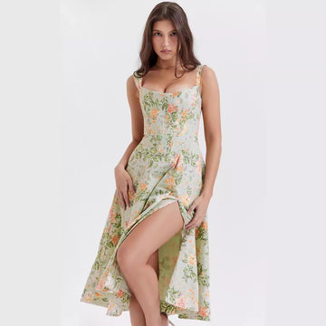Floral Wrap Slit Dress – Feminine, Flattering & Fashionable