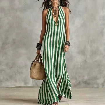 Striped Sleeveless Maxi Dress