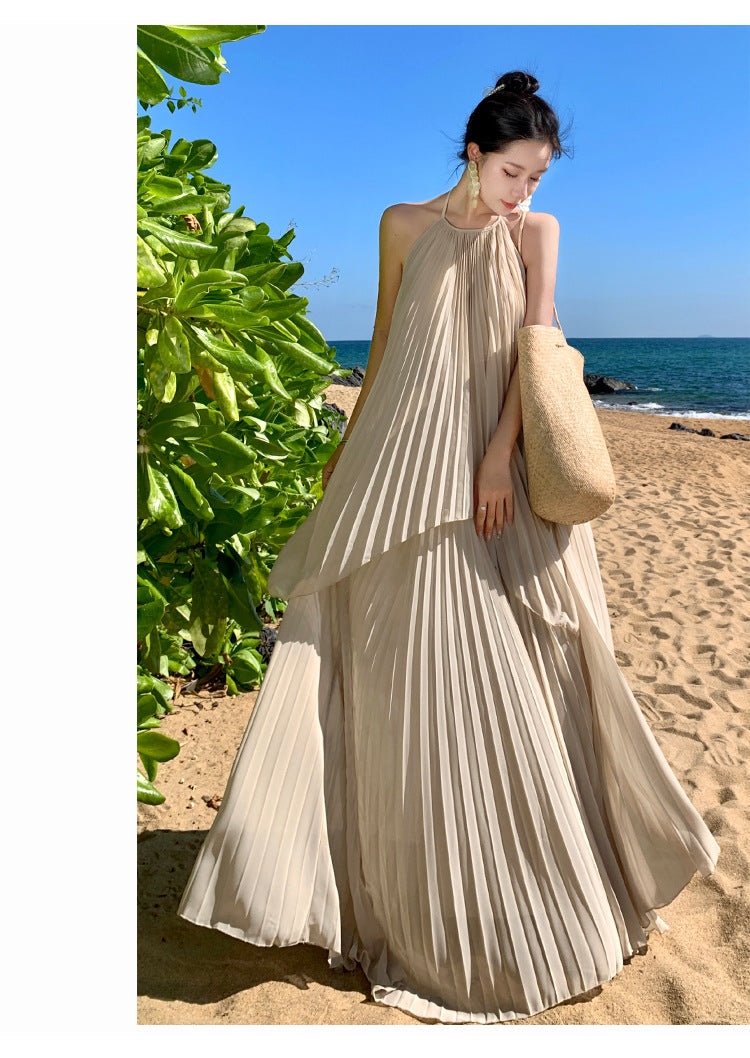 Sexy Backless Maxi Dress-Ivory-S-Free Shipping Leatheretro