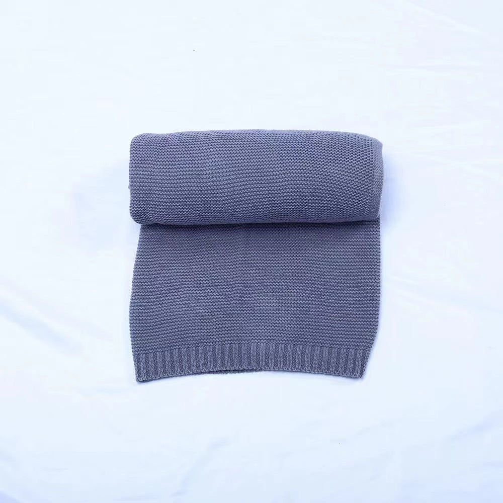 Soft Cotton Baby Blanket - Knitted Swaddle, Couch Throw, Nursing & Nap Blanket