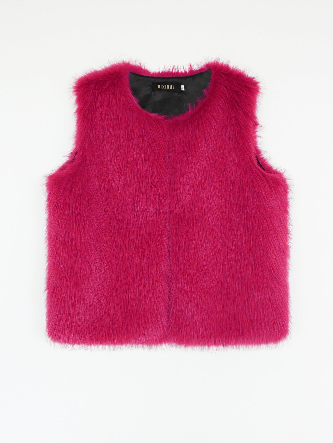 Faux Fur V-Neck Vest Sleeveless Top
