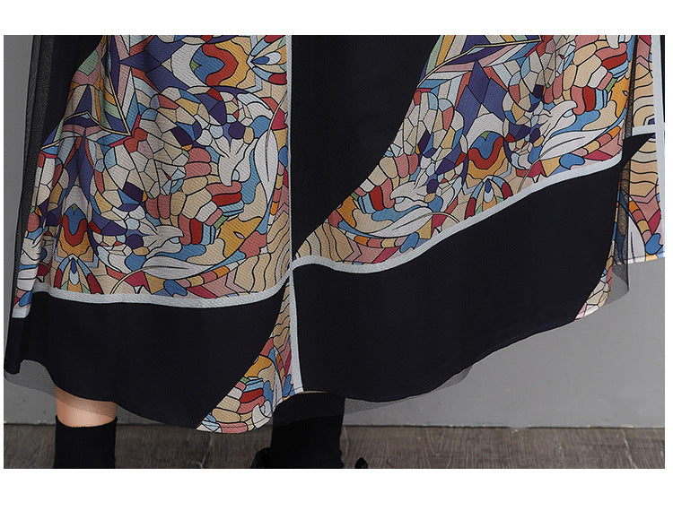 Vintage Geometry Designed Women Long Cozy Dresses-Dresses-Black-One Size-Free Shipping at meselling99