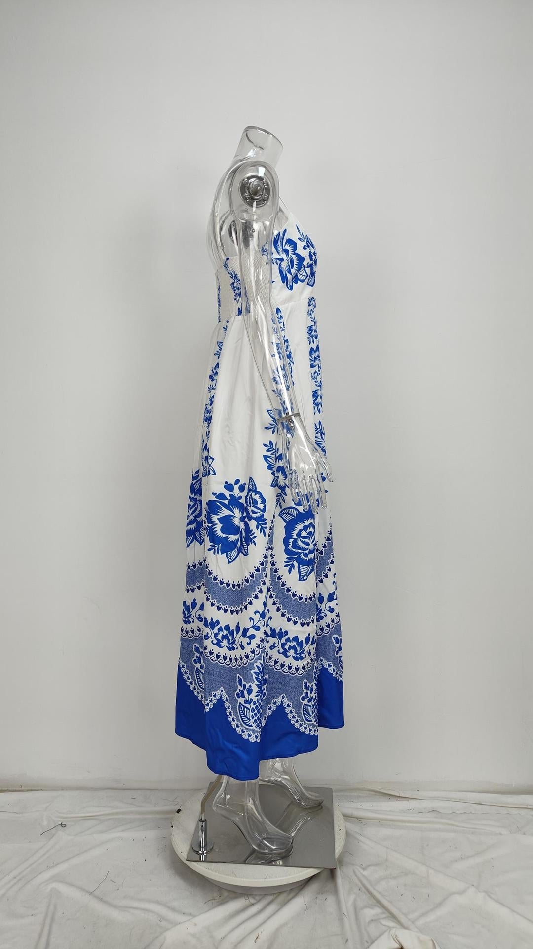 Elegant High-Waist Floral Print Sundress