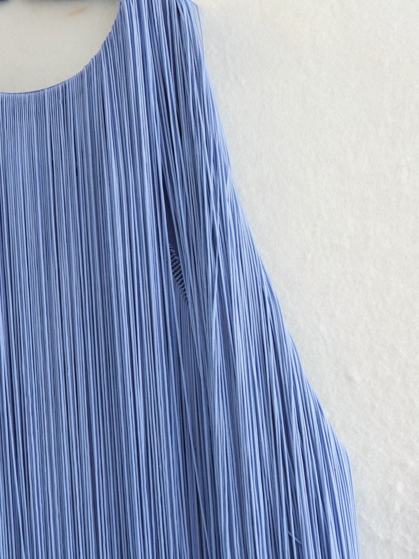 Chic Summer Halter Neck Sleeveless Tassel Mini Dress