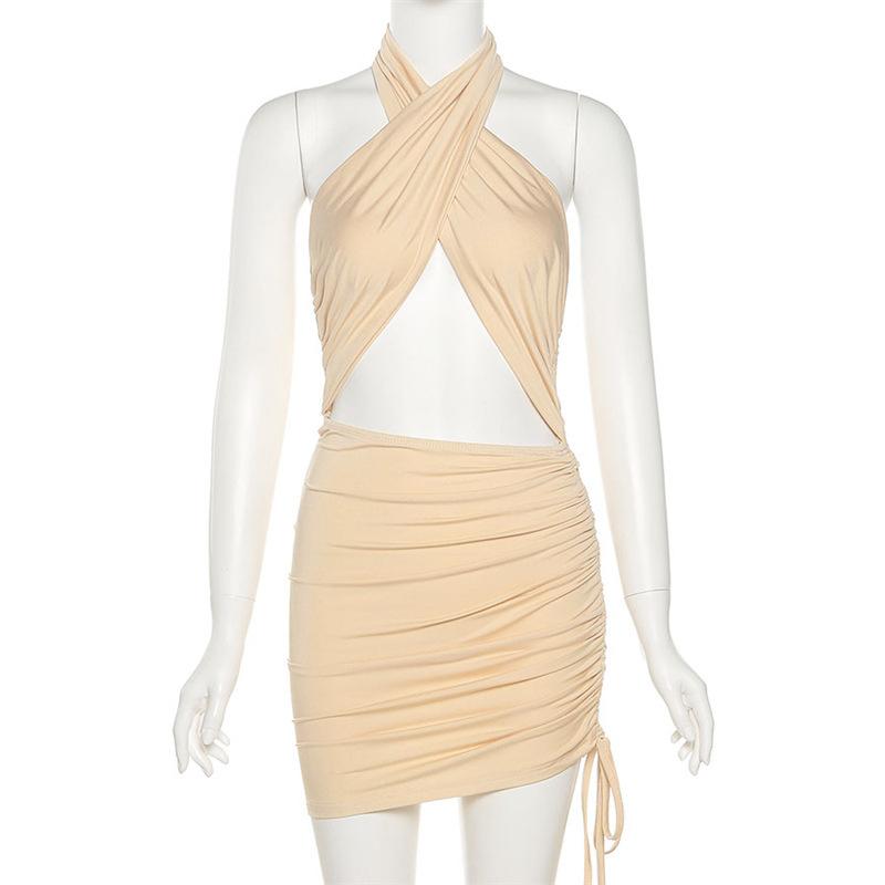 Sexy Halter Backless Summer Bodycon Dresses-Dresses-Free Shipping at meselling99