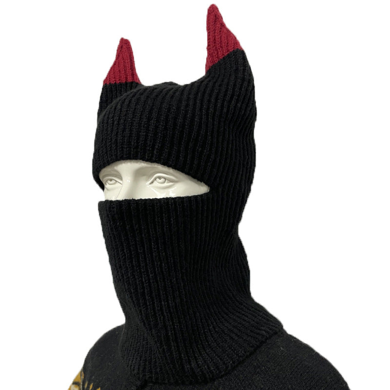 The "Spooky Snuggle" – Halloween Unisex Novelty Knit Beanie & Funny Face Mask