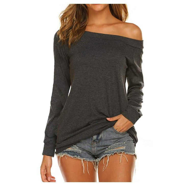 Women's Off-Shoulder Long Sleeve T-Shirt