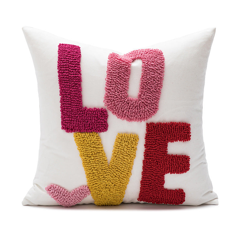 Valentine's Day Embroidered Throw Pillow Cover