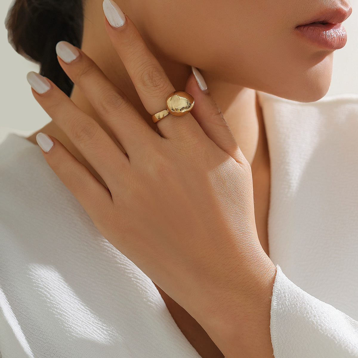 Women Alloy Irregular Flowers Rings