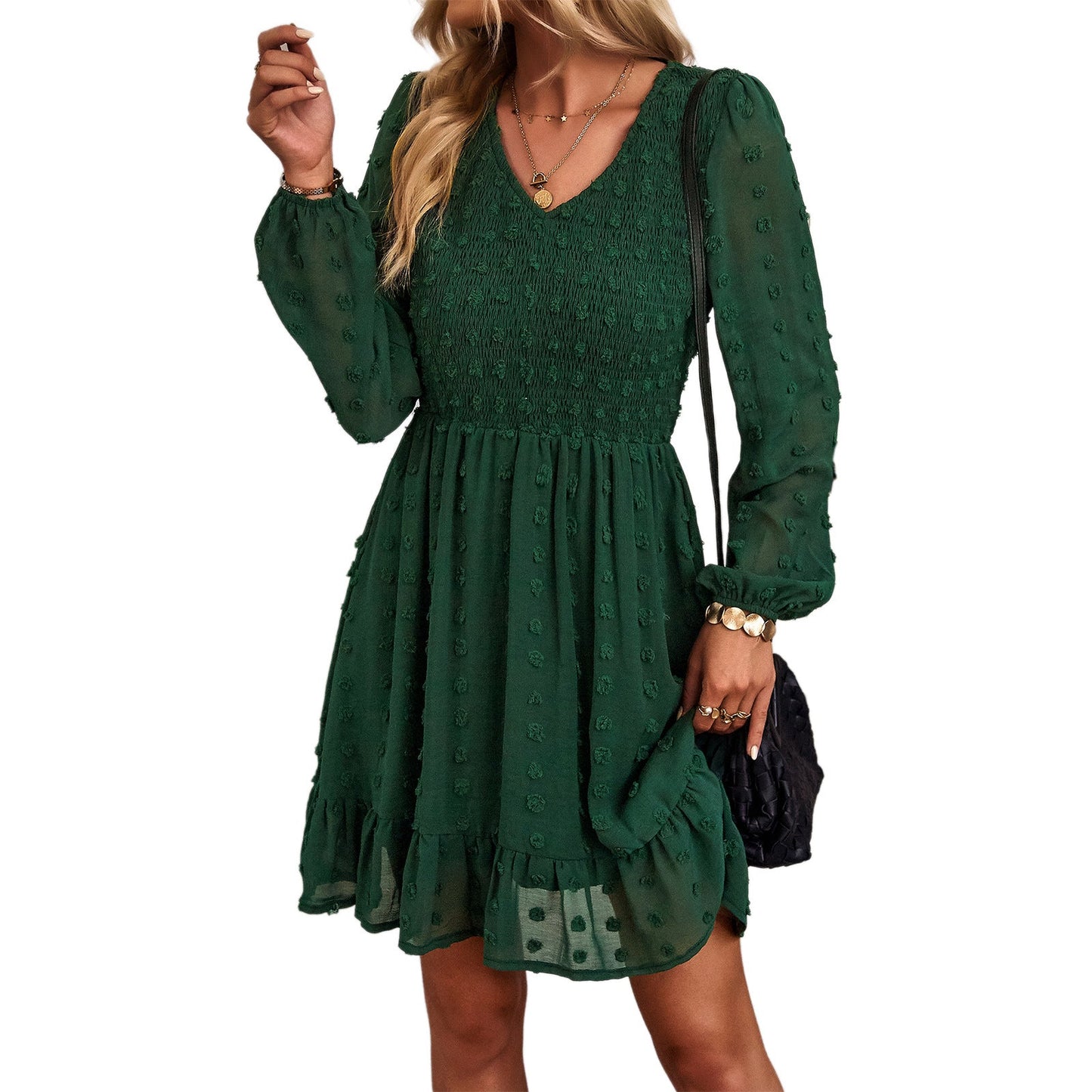 Casual  Long Sleeves Short Daily Dresses