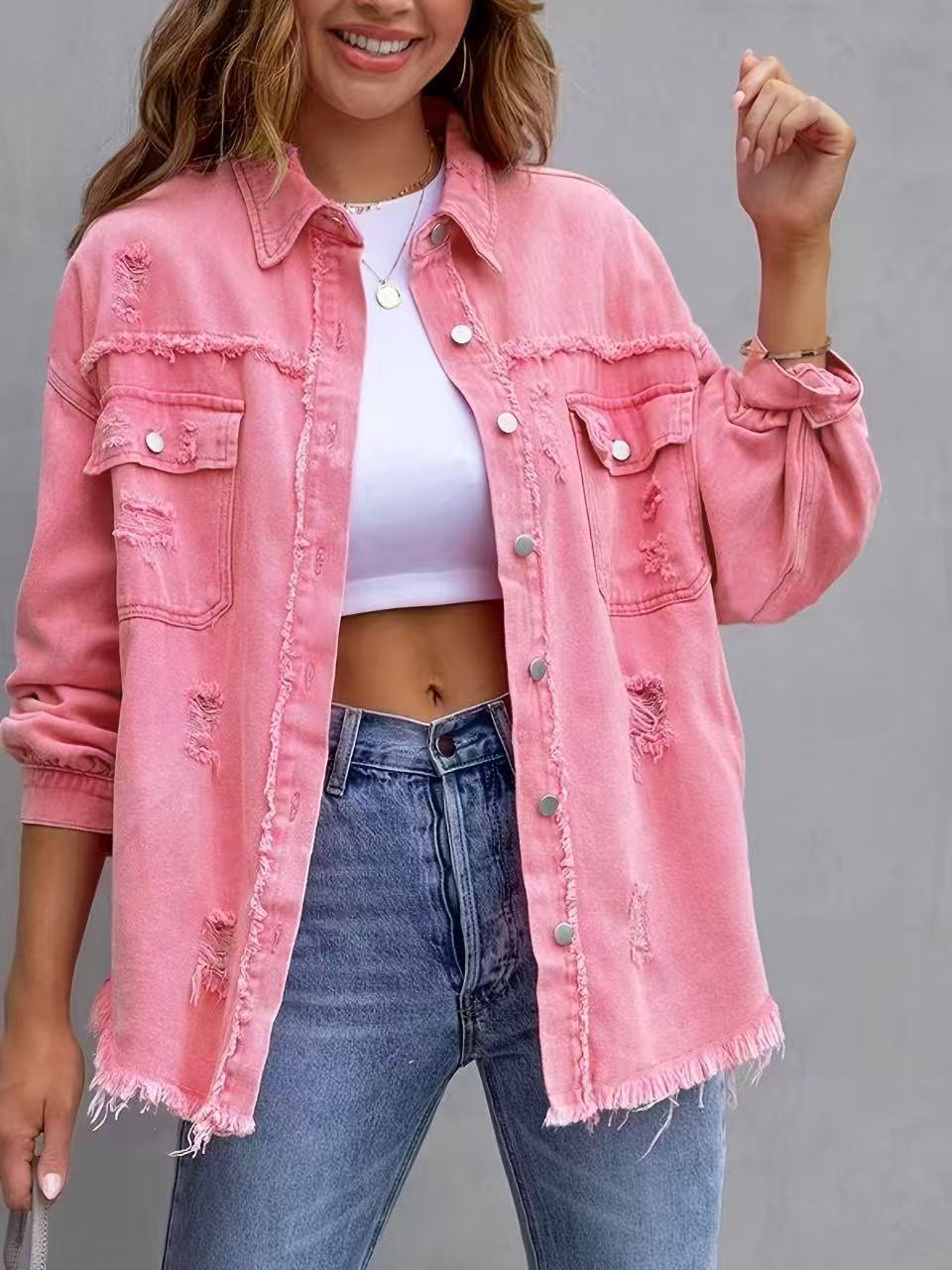 Women's Distressed Denim Jacket