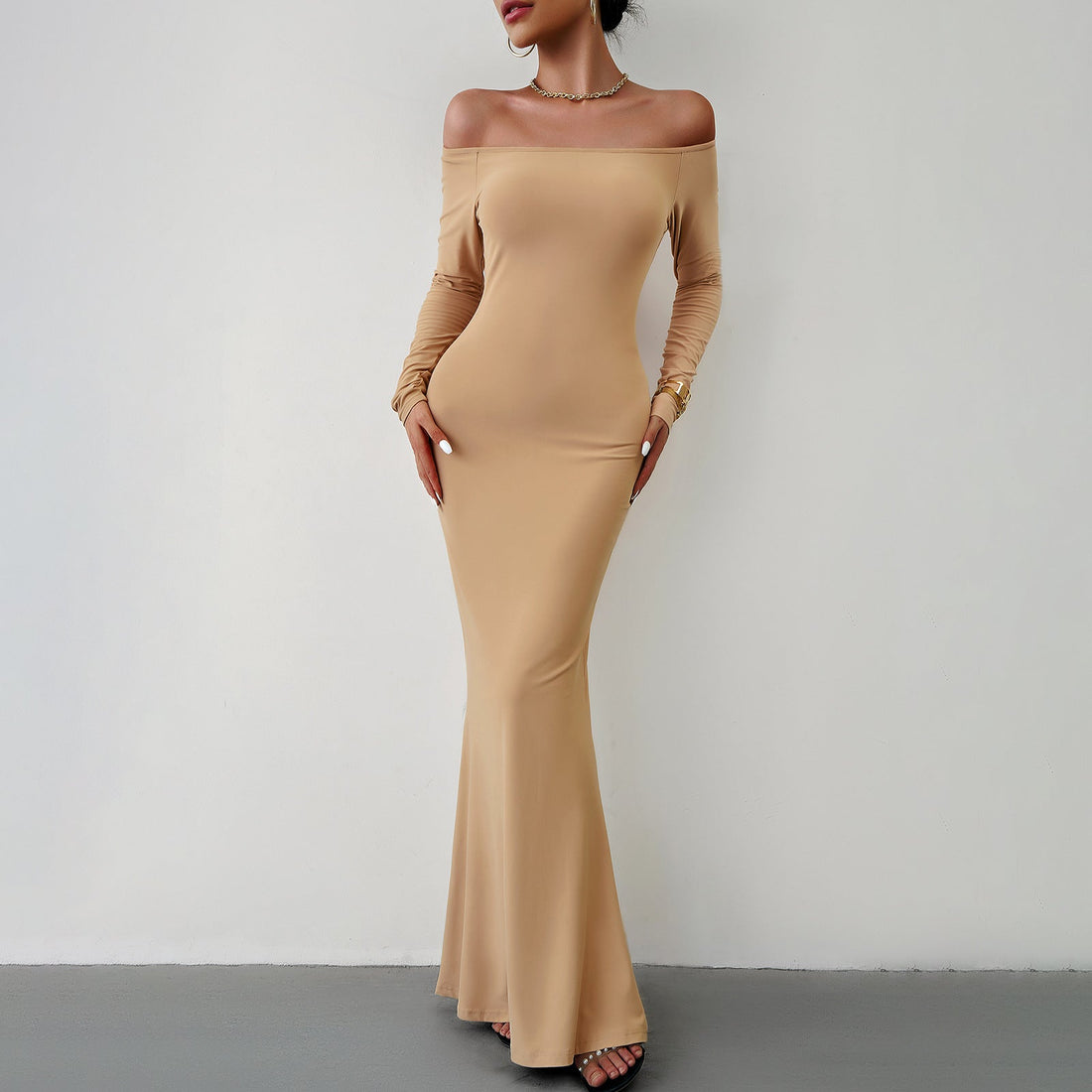 Sexy Off The Shoulder Long Knitted Dresses
