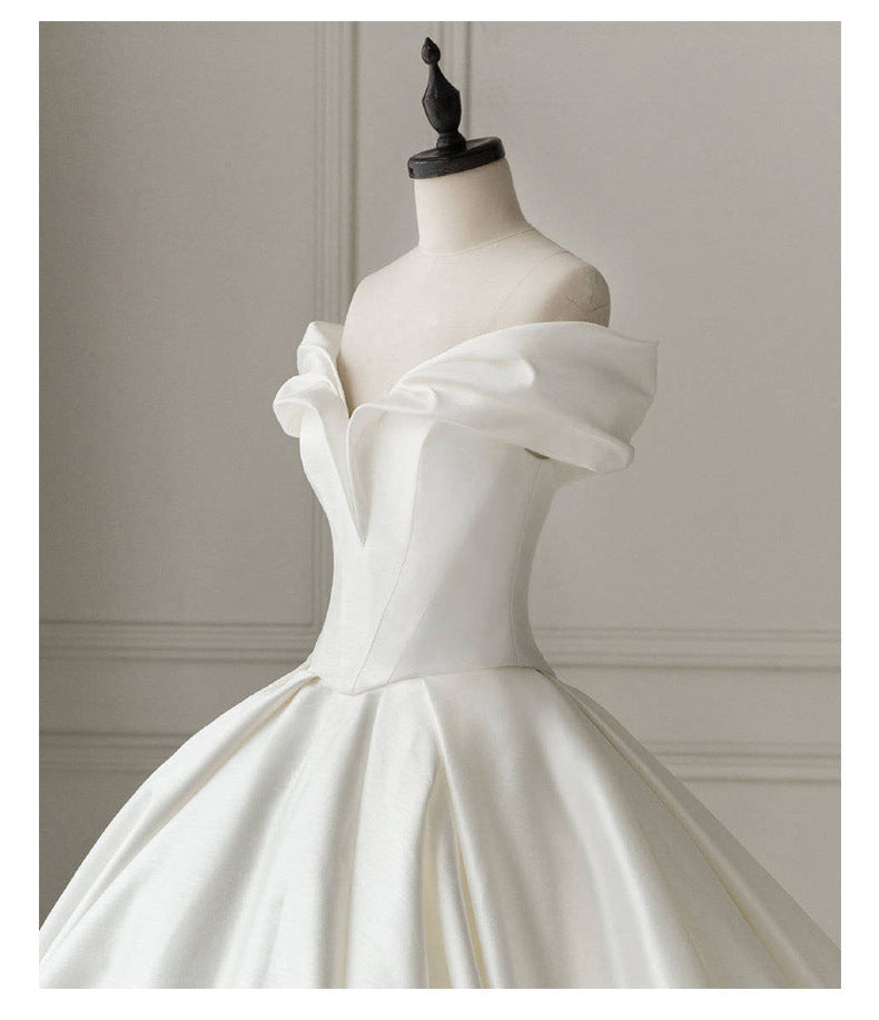 Elegant Satin Off The Shoulder Wedding Dresses