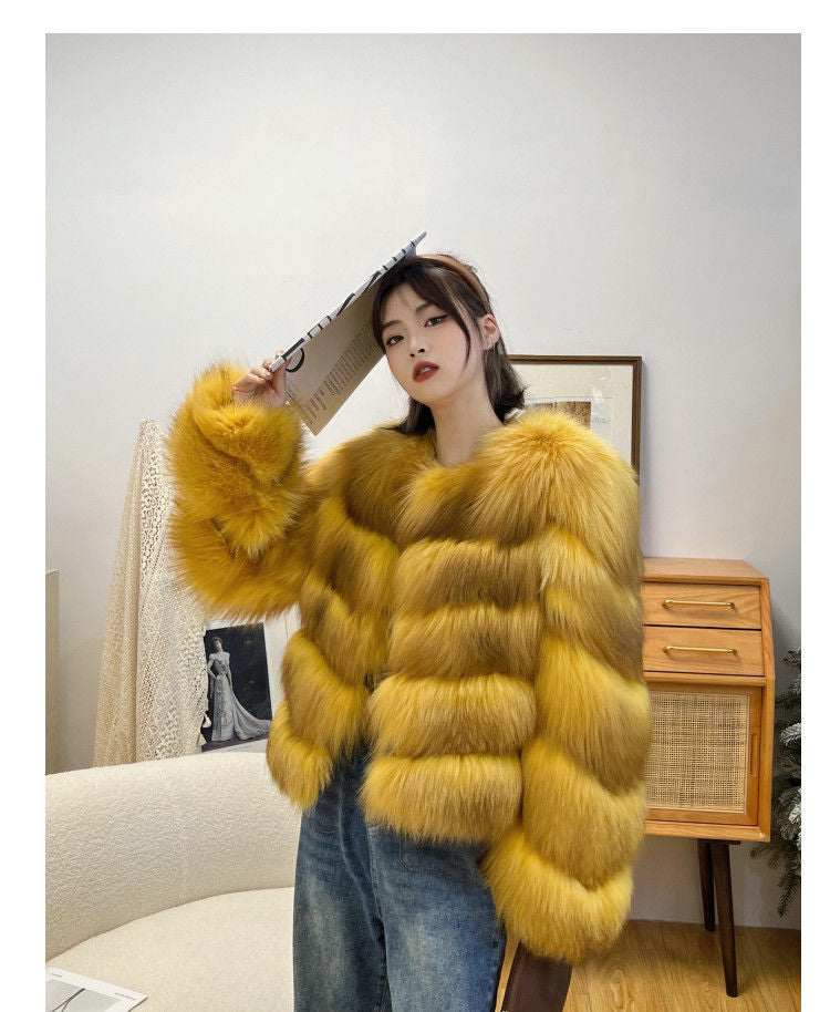 Luxury Winter Fox Fur Women Coats