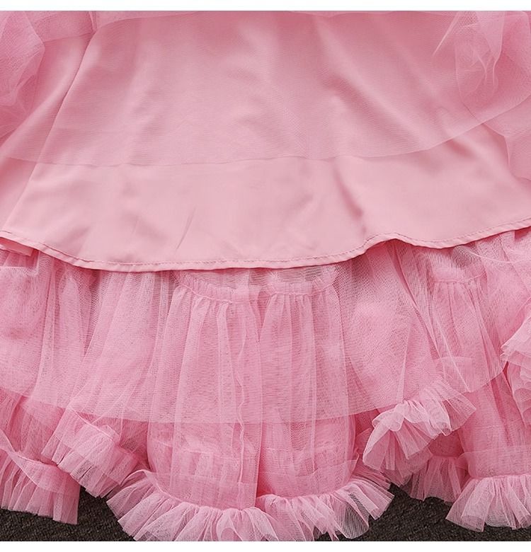 Layered Tulle Skirt with Floral Lace Trim-black-One Size-Free Shipping Leatheretro