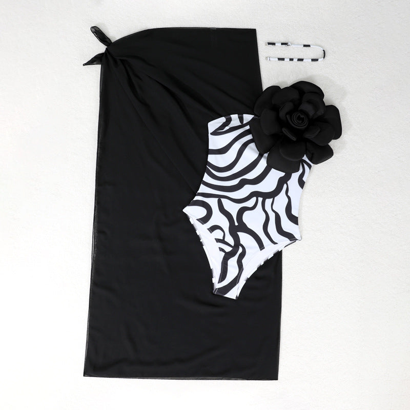 Women's 3D Floral Bikini Set – Sexy High-Cut Bathing Suit for Beach, Pool & Vacation