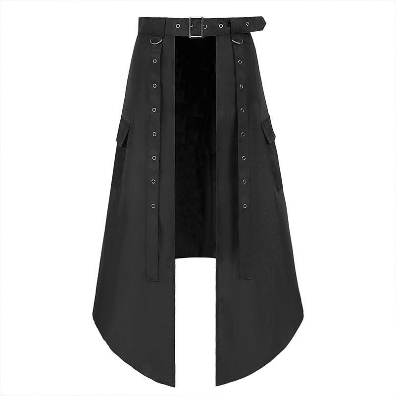 Dark Rock Punk Ashes Series Gothic Asymmetrical Skirt for Men