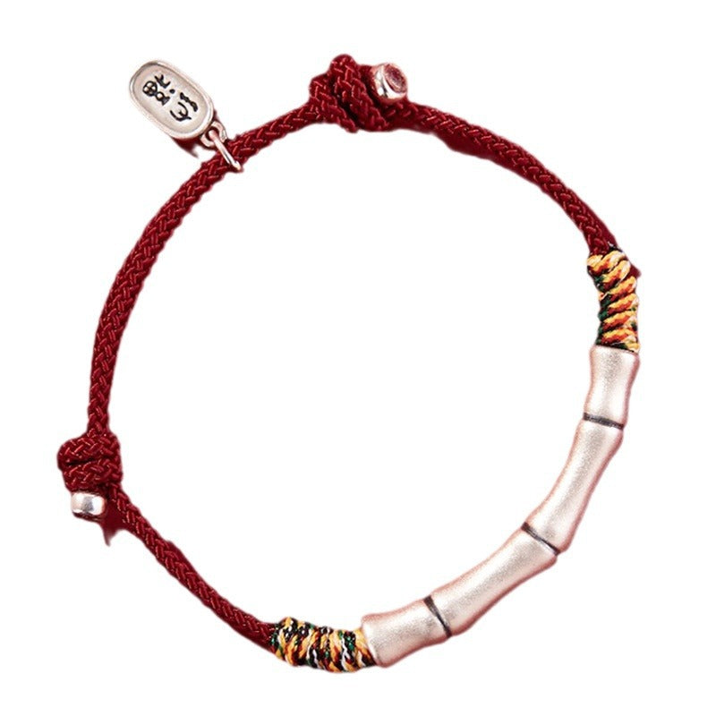 S999 Silver Bamboo Design Woven Bracelets Bridesmaid Gifts