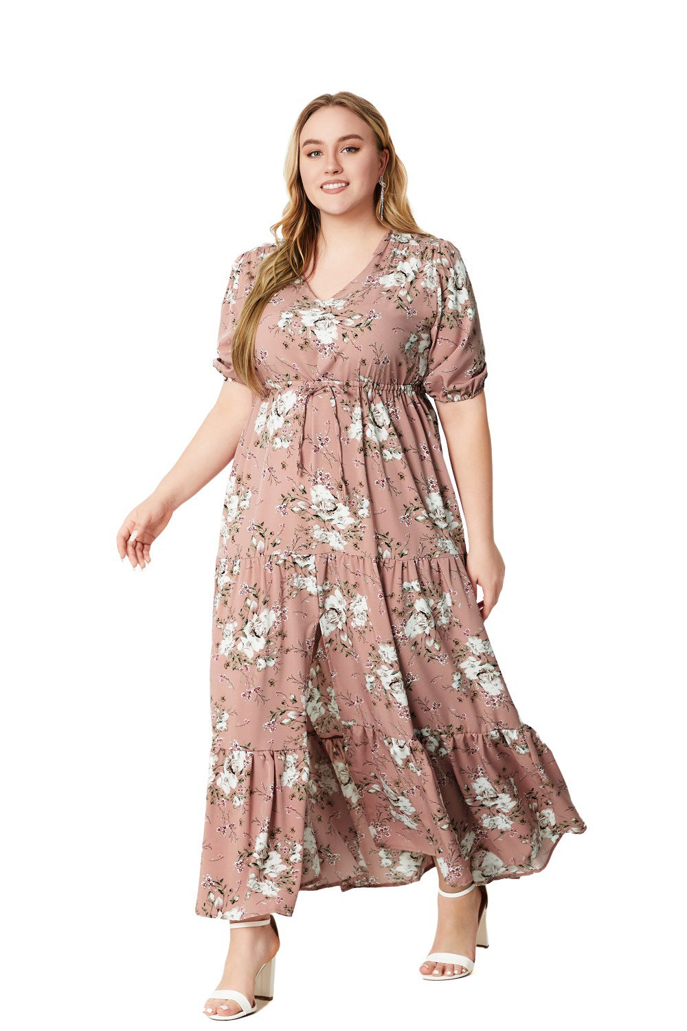 Plus Size Summer Boho Print Flowy Maxi Dress