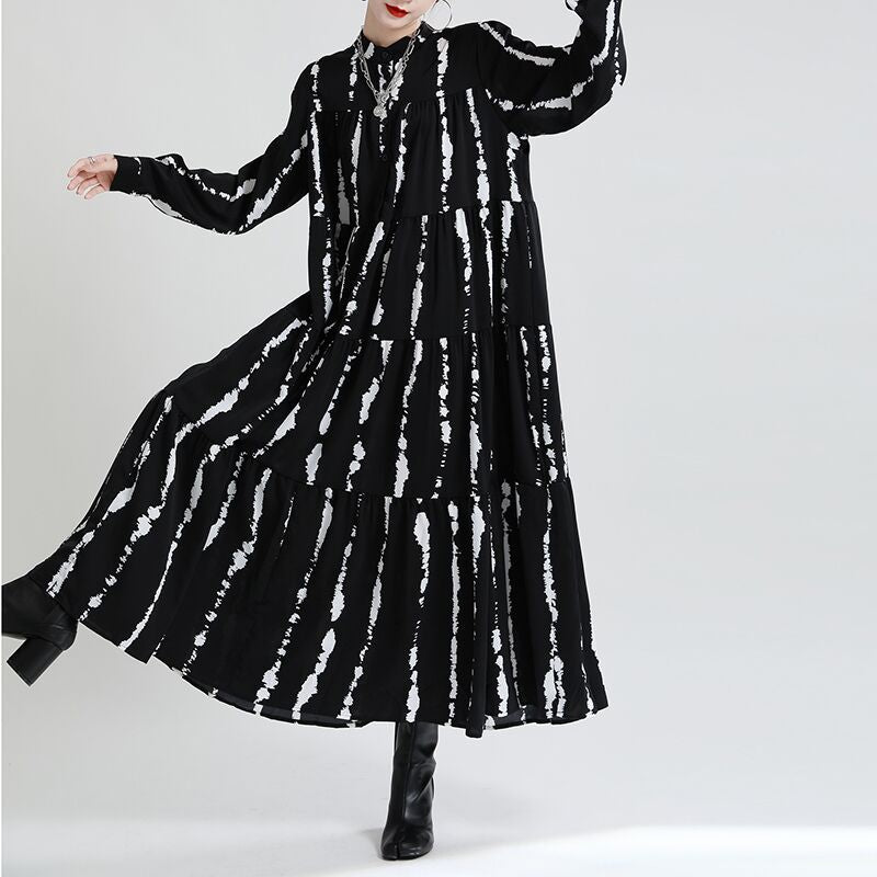 Women Long Sleeves Stand Collar Fall Cozy Dresses-Cozy Dresses-Free Shipping at meselling99