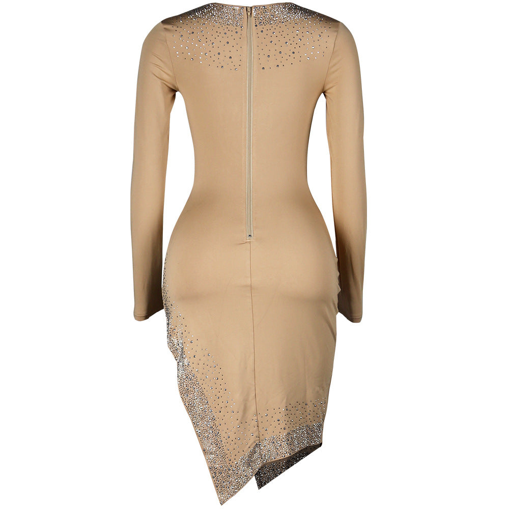 Sexy Long Sleeves Diamond Night Club Dresses-Sexy Dresses-Free Shipping at meselling99