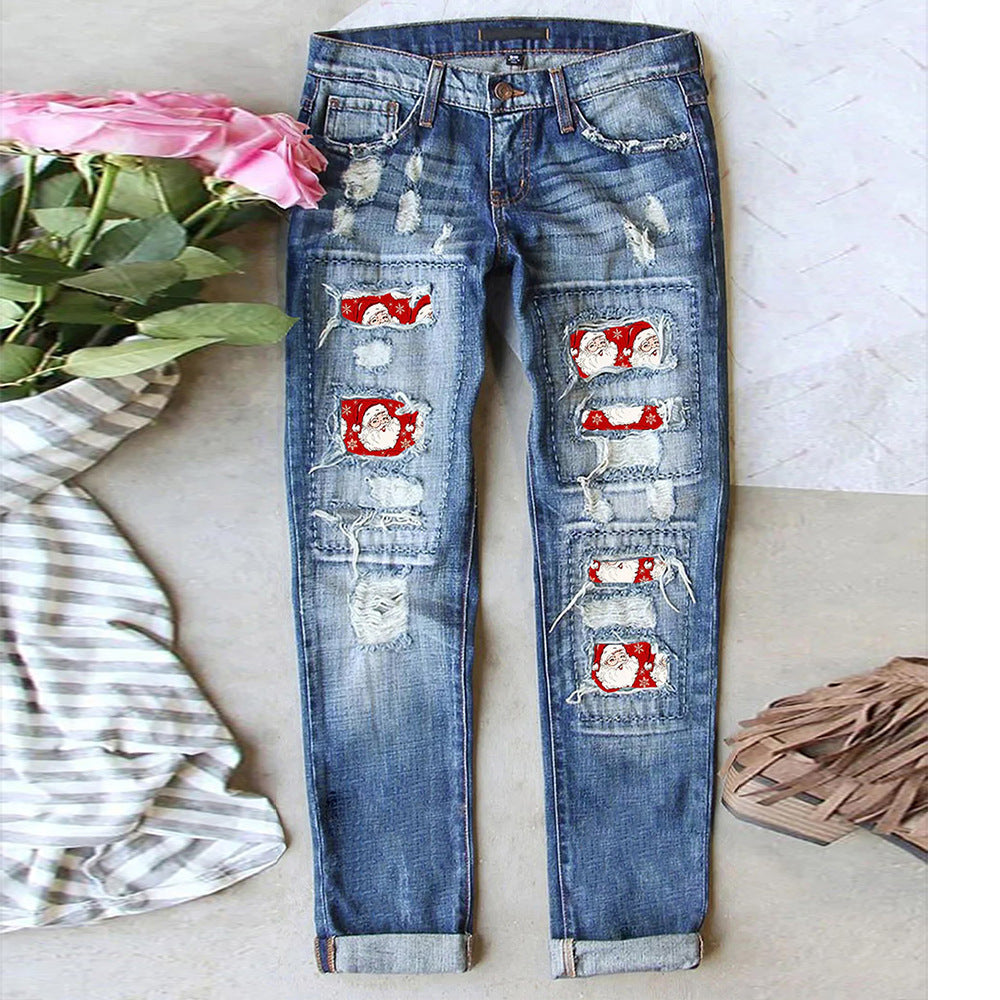 Women’s Mid-Rise Straight Leg Jeans for Halloween