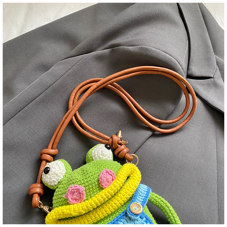The "Goofy Gulp" Frog Crossbody Bag | Handmade Crochet Phone Pouch