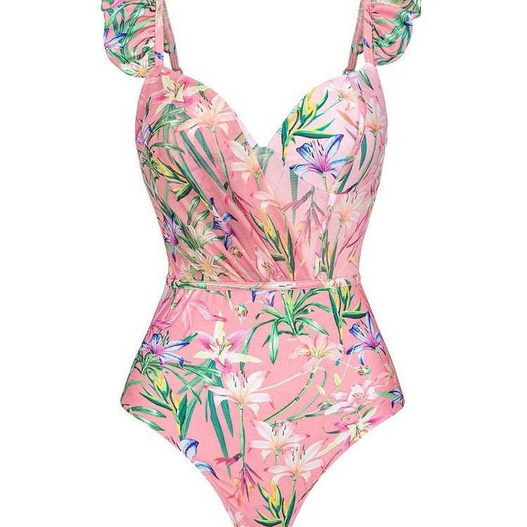 Elegant Floral Sun Proof Summer Beach Swimsuits