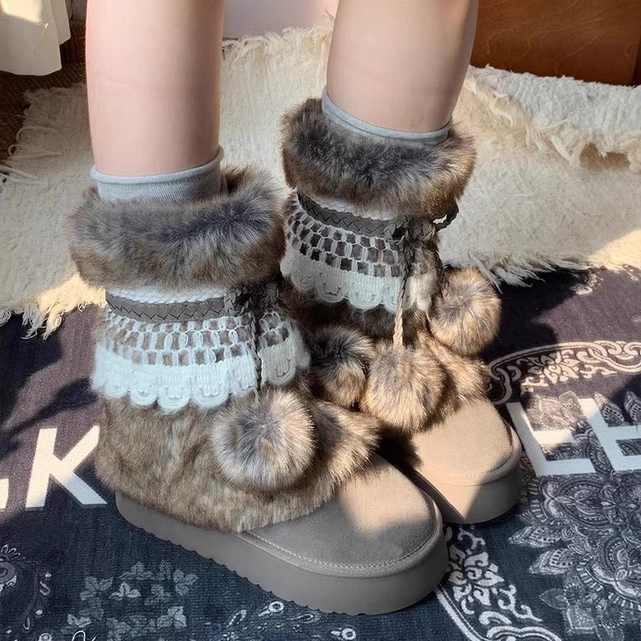 Women's Winter Fuzzy Snow Boots