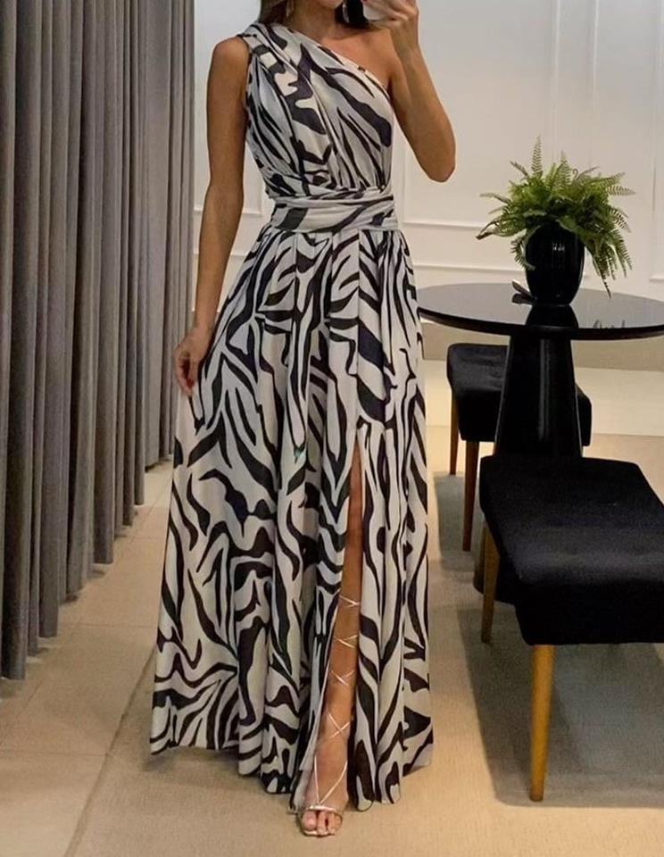 Sexy One Shoulder Sleeveless Long Dresses