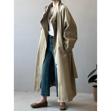 Women’s Stand Collar Long Trench Coat