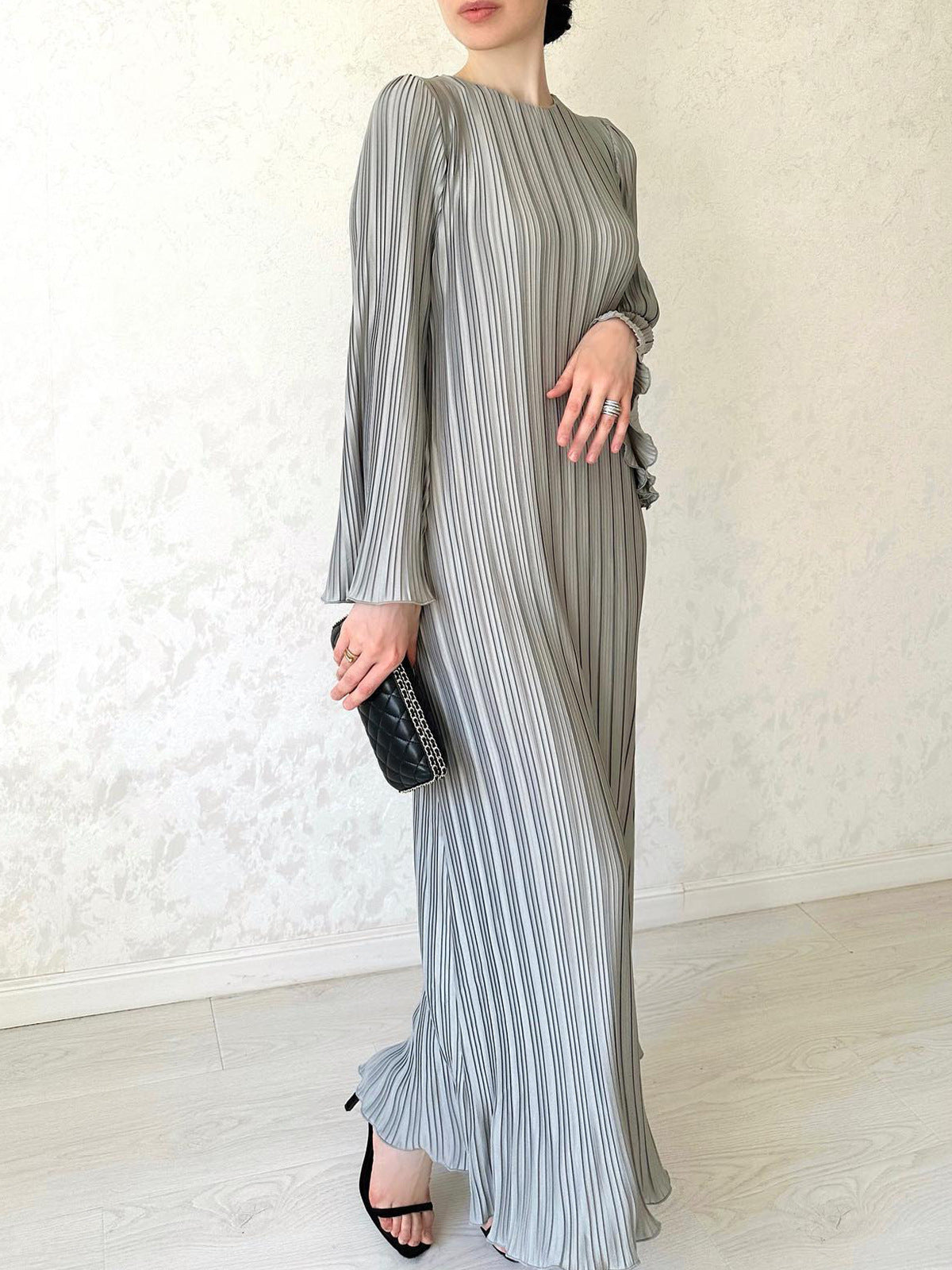 Elegant Flare Sleeves Midi Length Dresses