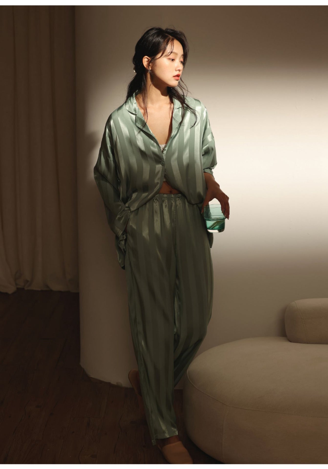 Causal Striped Summer Long Sleeves Homewear