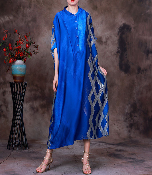 Elegant Summer Tencel Women Long Dresses-Dresses-Blue-One Size-Free Shipping at meselling99