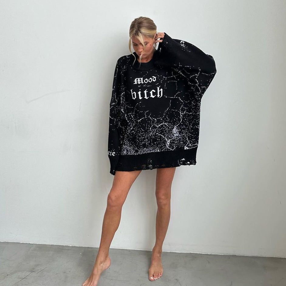 Casual Designed Letter Knitted Sweaters for Women