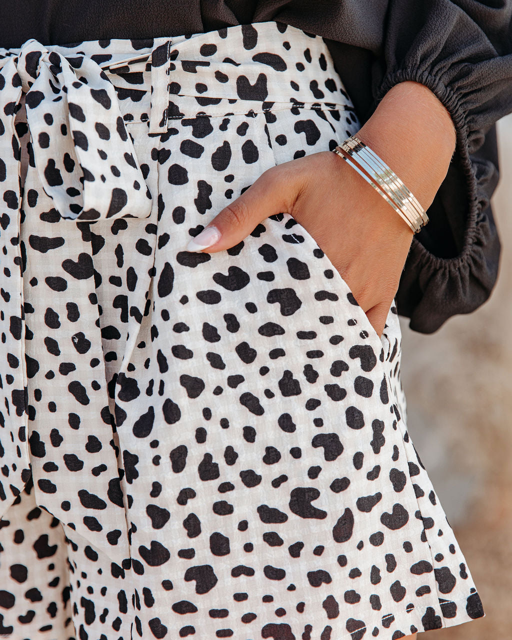 Ollie Pocketed High Rise Leopard Shorts