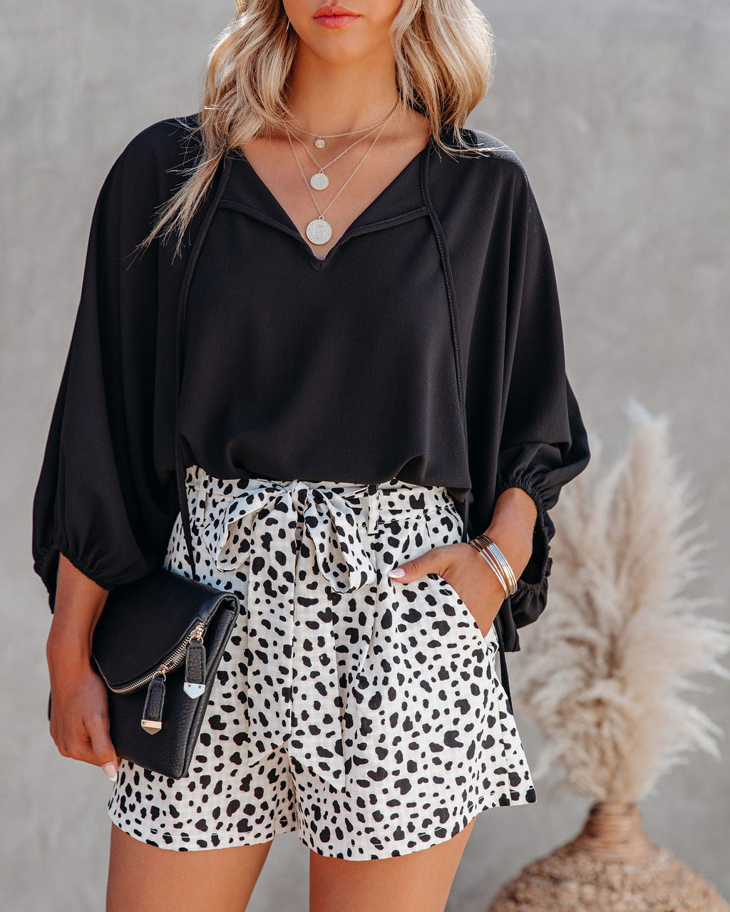 Ollie Pocketed High Rise Leopard Shorts