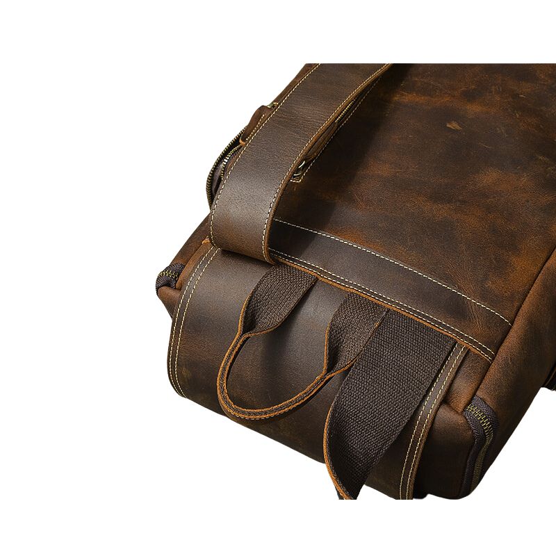 Premium Crazy Horse Genuine Leather Stylish Backpack