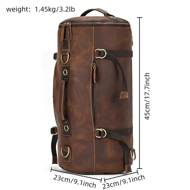 Premium Leather Bucket Backpack
