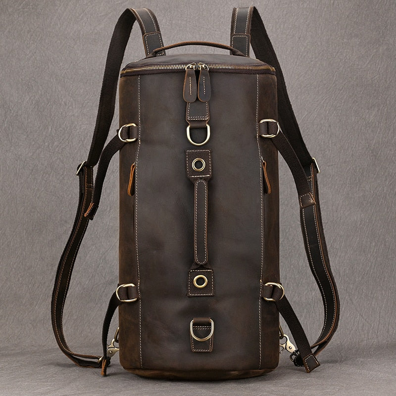 Premium Leather Bucket Backpack