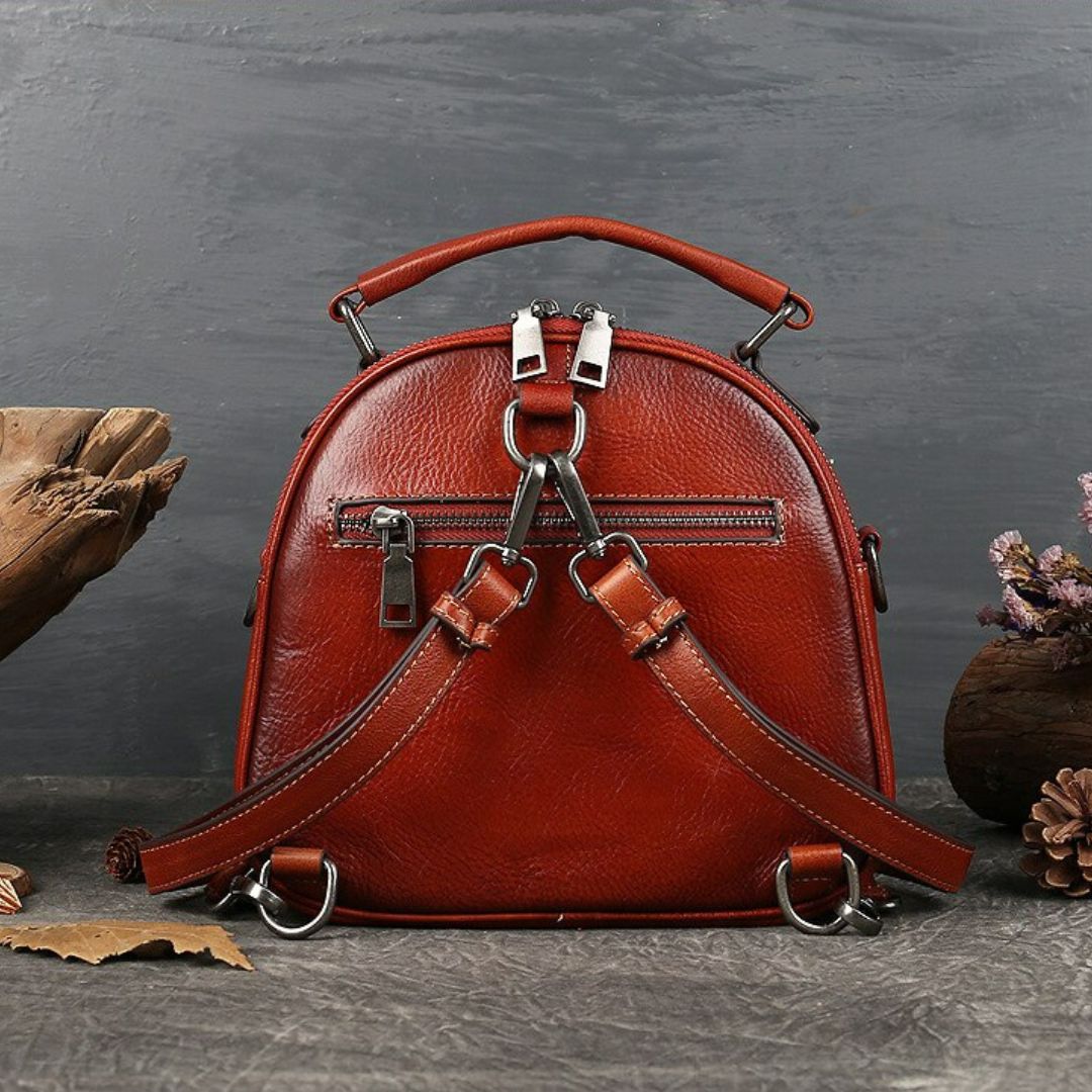 Retro Totem Women Real Leather Handbag