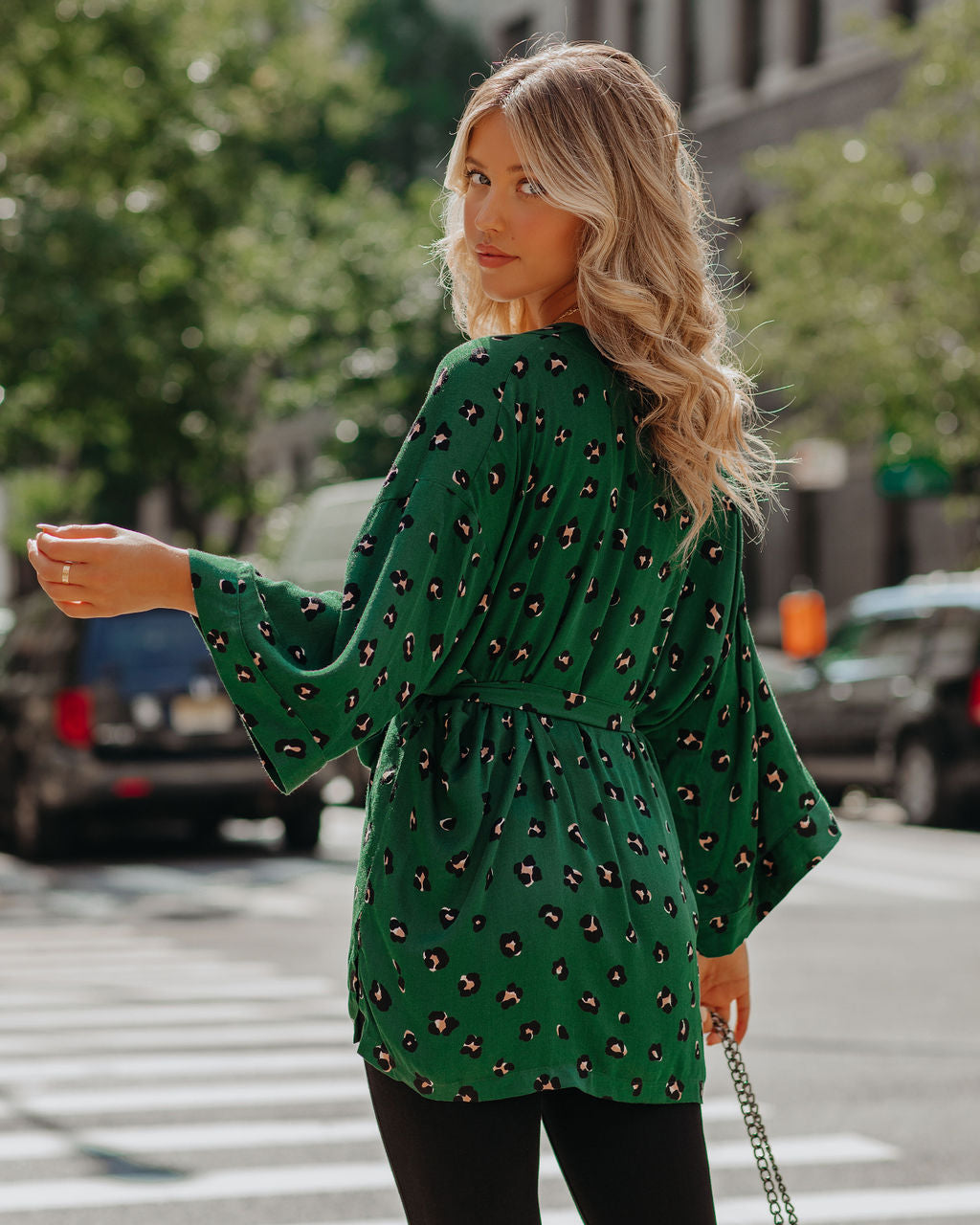 Roe Leopard Kimono Wrap Top
