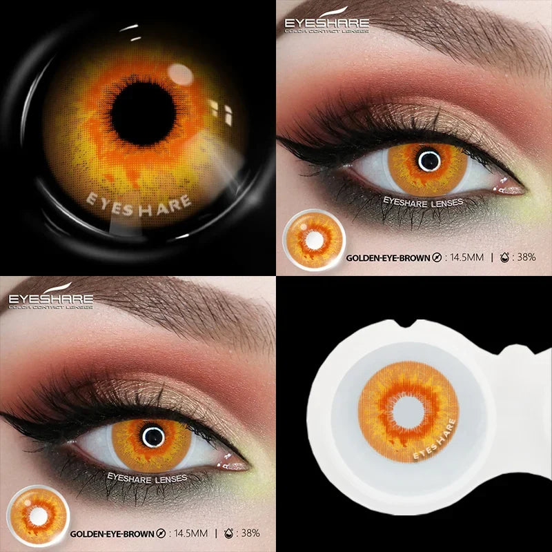 1pair Halloween Color Contact Lenses Cosplay Contact Lenses Anime Red Eye Lenses Blue Makeup Contact Lens Yellow Lenses