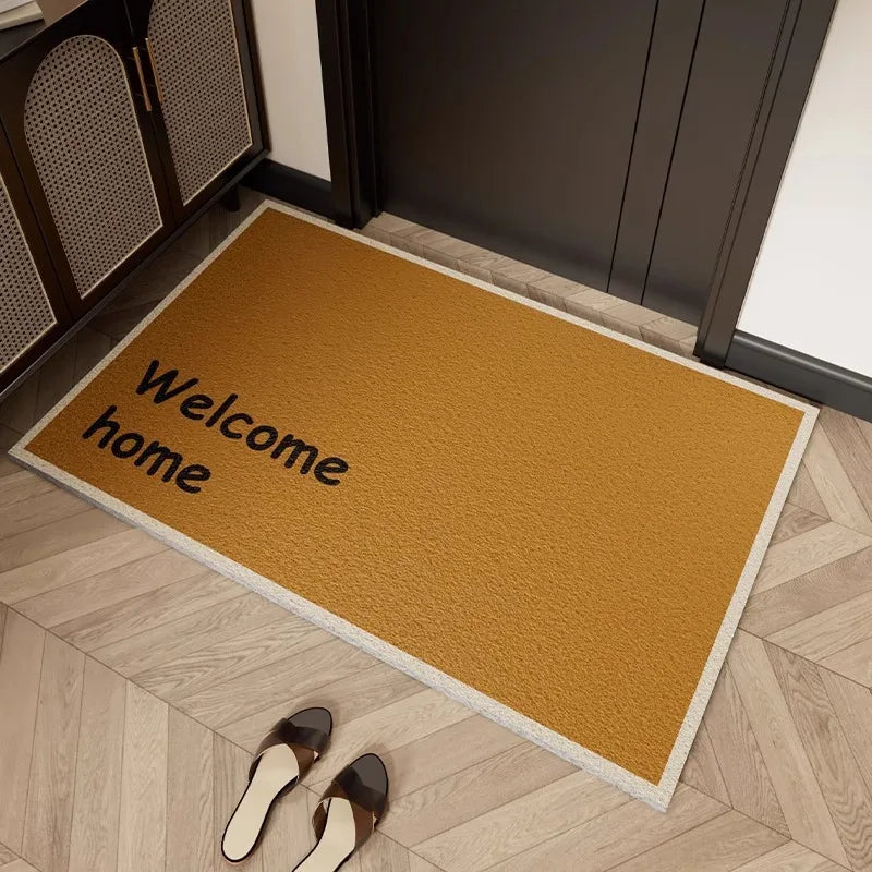 Simple Designed Wire Loop Welcome Entryway Door Mat Absorbent Dirt Resist Non-Slip Backing Doormat For Front Door Decor