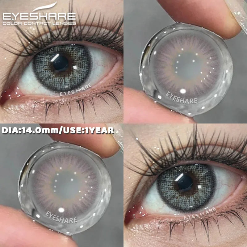1 Pair Colorful Contact Lenses for Eyes Fashion Natural Gray Pupils Beauty Makeup Purple Color Lens Brown Eye Contacts