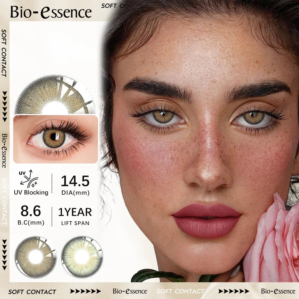 New 1 Pair Coloured Contact Lenses Brown Eye Pupils with Graduated Lens Coloured Contact Lenses for Eyes Grey Lenses