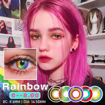 Eyes Color Contacts Colored Contact Lenses Lens Prescription Myopia Cosplay Anime 2Pcs 12 Months 1 Year Yearly Use